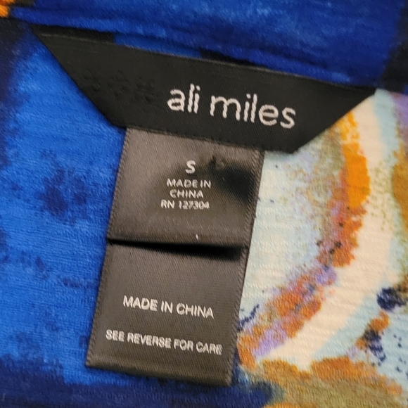 Ali Miles Colorful Artsy Button Blazer Jacket Women's Small Flare Sleeves Pocket - Picture 3 of 8